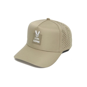 Casquette de golf imperméable à logo personnalisé découpé au laser, 5 panneaux, patch en PVC caoutchouc, haute qualité, performance extérieure, casquette de sport - Product Image 3