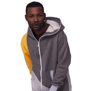 Pyjama une pièce pour homme en polaire Teddy respirant, polyester/coton, avec capuche et logo frontal - Product Image 5