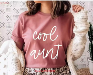 Camiseta con estampado gráfico de tía genial estilo vintage para mujer, camiseta informal de estilo urbano - Product Image 1