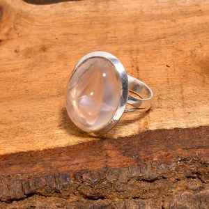 Rose Quartz Oval Shape <b>Ring</b> Bohemian 925 Sterling Silver Handmade Vintage Style Jewelry Gift For Women - Product Image 5
