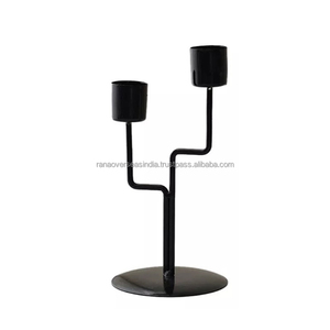 Latest Style High Quality Black & Gold Plated <b>Iron</b> Candle Stand Ideal for Elegant Home Decor & Celebrations at Competitive Price - Product Image 6