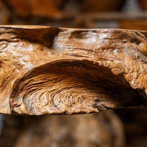 Table basse ARTERRA en teck rustique antique, artisanale, motif de grain de bois unique, meubles de salon écologiques - Product Image 2