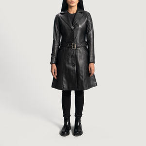 Women's Brown Genuine <b>Leather</b> Windproof <b>Biker</b> Motorcycle <b>Jacket</b> with Zipper Closure Turn-down Collar Regular Fit Full Sleeves - Product Image 2