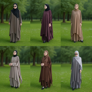 ชุดกางเกงคูลอตทรงโอเวอร์ไซส์แบบแขนปีกค้างคาวสำหรับผู้หญิง - Product Image 2