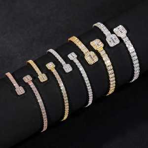 Luxury 14K Gold Open Cuff Baguette Cut Lab Grown Diamond <b>Bangle</b> <b>Bracelet</b> Women's IGI Certified - Product Image 5
