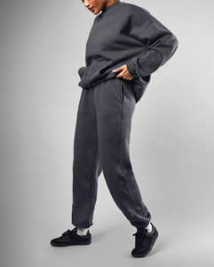 Conjunto de Sudadera y Pantalones Deportivos de Algodón 100% para Mujer, Hombros Caídos, Tallas Grandes, con Logotipo Personalizado, Precio Bajo, Venta al Por Mayor - Product Image 5