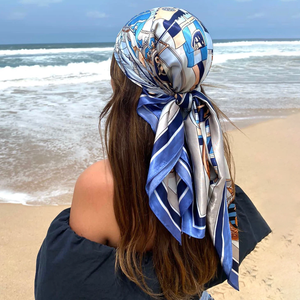 Satin Square Scarf Women Muslim Hijab Elegant 2026 Print Silk Neckerchief <b>Shawl</b> <b>Wraps</b> Headband Handle Hair Accessories Bandana - Product Image 4