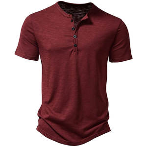 T-shirt Henley pour homme, tissu léger, fabrication sur mesure, faible MOQ, prix d'usine, expédition mondiale, qualité garantie - Product Image 5
