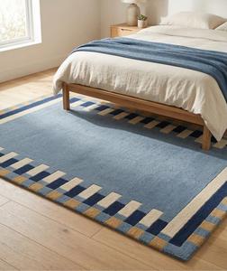 Alfombra Moderna Hecha a Mano de Lana Antideslizante de Pelo Medio con Patrón Abstracto para Decoración Contemporánea del Hogar - Product Image 2