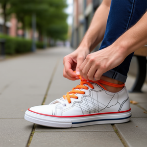 Laccio per scarpe Ilan 90cm colore arancione per sneakers - Product Image 2