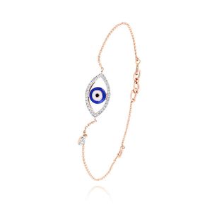 Bracelet tennis de luxe plaqué or rose 0,21 carat avec accents de diamants taillés et incrustation de cristaux bleus pour femme, idéal pour le quotidien, les cadeaux et les soirées - Product Image 5