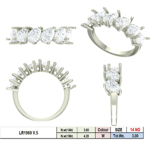 แหวนเพชรทรงลูกแพร์ 3 กะรัต เพาะเลี้ยงในห้องปฏิบัติการ ทองคำขาว 14K ชุบโรเดียม แบบครึ่งวงนิรันดร์ พร้อมใบรับรอง IGI - Product Image 6