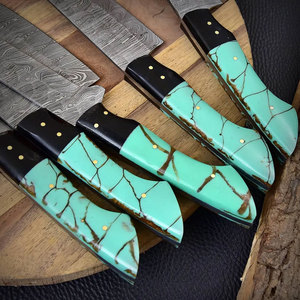 Damascus Steel Chef Knife Set with Leather Cover Premium <b>Kitchen</b> Knife Collection for Restaurant <b>Kitchen</b> and Home Cooking - Product Image 3