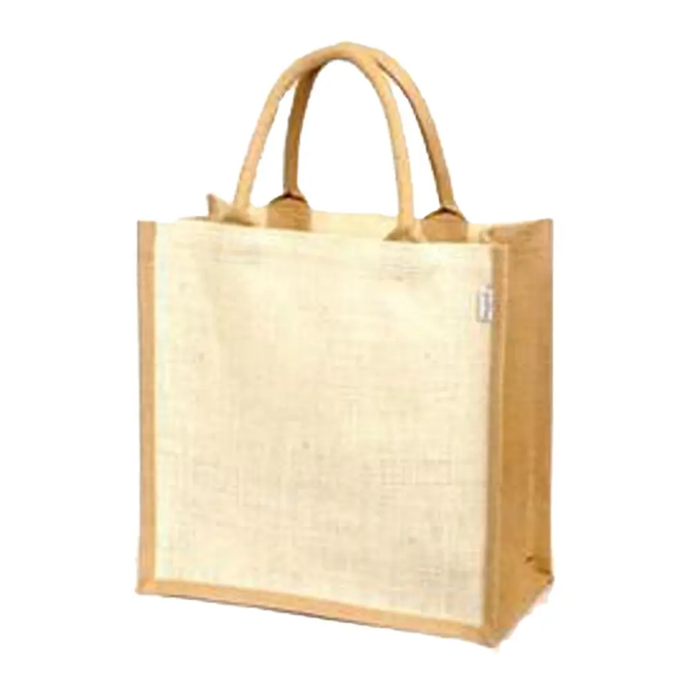 Nuovo Design Custom riutilizzabile in tela Non tessuta di cotone canapa rivestito di juta regalo Shopping Tote bag con Logo stampato