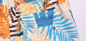 Shorts de Playa para Hombre con Estampado Tropical, Secado Rápido, Poliéster, Casuales, de Verano, con Cordón Ajustable en la Cintura, Largo Medio - Product Image 3