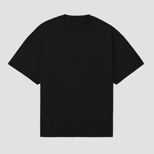 <b>Men</b> Oversized <b>Black</b> <b>Short</b> <b>Sleeve</b> T-<b>Shirt</b> 100% Cotton O-Neck Casual Fit Jersey Knitted Solid Color Drop Shoulder Design Custom - Product Image 4