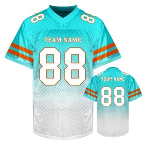 Custom Sublimated American Football Jersey <b>Men's</b> Short Sleeve V-Neck Breathable Mesh Team Name Number All Seasons - Product Image 1