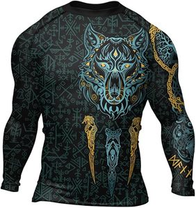 <b>Custom</b> <b>Design</b> Men's Long Sleeve Rashguard BJJ <b>Compression</b> Wear 100% Polyester Premium Quality OEM Service Heat-Transfer Printed - Product Image 2
