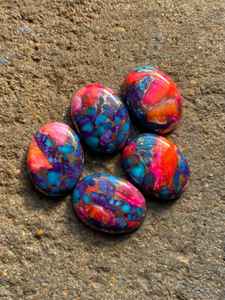 Turquesa Rosa Natural en Forma de Cabujón Ovalado con Reverso Plano, Piedra Suelta para Joyería - Product Image 3