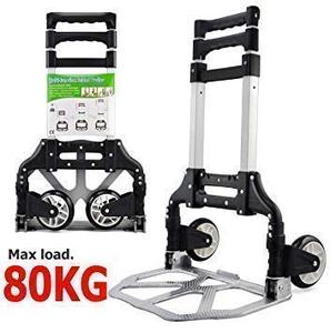 <b>Foldable</b> Aluminium Luggage Cart 80 Kg Capacity | Heavy Duty Hand Puller <b>Trolley</b> with Wheels for Travel & Home Use - Product Image 4