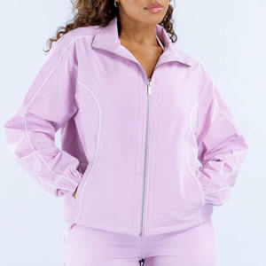 Conjunto Deportivo de 2 Piezas para Mujer, Chaqueta y Pantalón con Cierre Rosa, Diseño 2026, con Ribete, Transpirable, Ropa Deportiva Urbana - Product Image 1