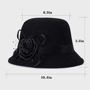 Casquette Gavroche Noire Tendance pour Femme – Chapeau Baker Boy à Rayures Fines avec Anneau Métallique pour l'Extérieur et les Fêtes (Vente en Gros) - Product Image 3