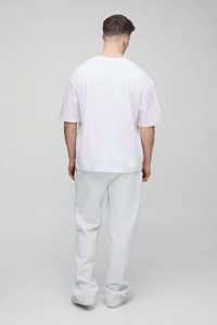 T-shirt blanc surdimensionné pour homme, 100% coton, col rond, streetwear décontracté, coupe classique, séchage rapide, étiquette privée personnalisée - Product Image 5