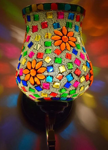 โคมไฟผนังกระจกโมเสคทำด้วยมือสำหรับตกแต่งบ้านเชิงเทียนติดผนังโมเสคสีสันสดใสสำหรับห้องนั่งเล่น - Product Image 6