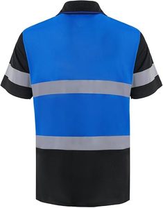 High Quality Manufacturer's Reflective Safety Polo Shirts 100% Polyester Mesh Fabric Hi Vi Reflective Work Safety Polo Shirts - Product Image 6