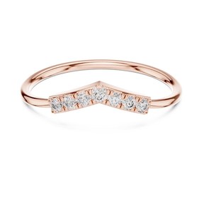 Anillo creativo de moissanita con corte redondo en forma de V, plata 925, chapado en oro amarillo original para mujer, regalo de joyería para parejas - Product Image 5
