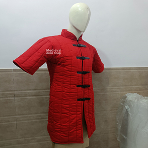 Gambesón Medieval Acolchado Rojo de Algodón Hecho a Mano con Bordados, Chaqueta de Armadura para Recreación Histórica y Disfraz de Halloween - Product Image 2