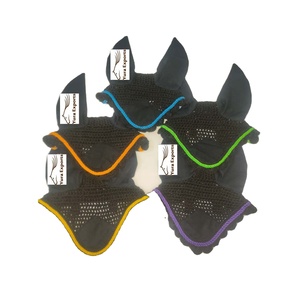 HORSE COTTON KNITTED FLY VEILS WITH EAR PROTECTED WHOLESALE MANUFACTURER MANY COLORS - Product Image 1