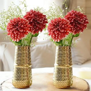 Jarrón Cilíndrico de Metal Grabado con Flechas para Decoración del Hogar, Florero Decorativo Moderno, Centro de Mesa para Sala de Estar - Product Image 5