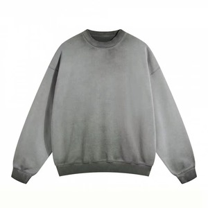เสื้อสเวตเชิ้ตคอกลมโอเวอร์ไซส์ ผ้าฝ้ายถัก 100% สีพื้น สไตล์ลำลอง ใส่ได้ทั้งชายและหญิง เหมาะสำหรับฤดูใบไม้ร่วง สไตล์สตรีทแวร์ แขนยาว - Product Image 1