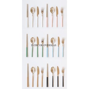 Ensemble de couverts en acier inoxydable poli argenté avec accents dorés, finition miroir, pour service de table, mariage, ustensiles de cuisine - Product Image 2