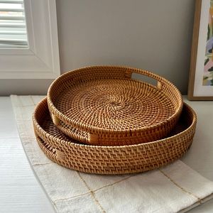 Bandeja de Ratán con Asas 2026, Superventas, Organizador para el Hogar y la Cocina, Bandeja Redonda, Fabricación en India, Venta al por Mayor en Alibaba - Product Image 5