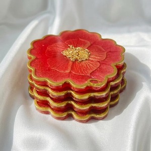 Customize Resin Coaster for Office Desk <b>Scratch</b> Prevention for Home and Office Use Stone Round Shape Coasters - Product Image 3