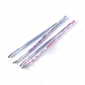 Wholesale Stainless Steel Eyebrow Tweezers Kit Slant and <b>Pointed</b> Tip Custom OEM Color Beauty Grooming <b>Tools</b> - Product Image 6