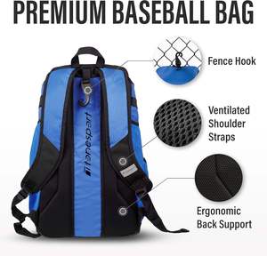 Bagnex Custom Logo Waterproof 600D Polyester Baseball <b>Backpack</b> 50-<b>70L</b> Large Capacity Bat Bag Shoes Compartment USB Anti Theft - Product Image 4