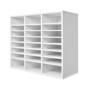 Organizzatore da Scrivania in Legno con 24 Scomparti, Cassettiera in MDF con Ripiani Regolabili per Ufficio - Product Image 1