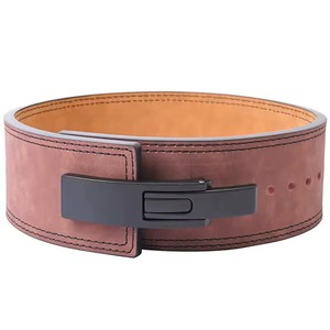 Red Leather <b>Powerlifting</b> <b>Belt</b> Lever Buckle Cowhide 10/13mm Thick Heavy Duty Adjustable Strong Professional Protection Non-Slip - Product Image 5
