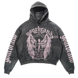 Sweat à capuche personnalisé avec impression graphique, sweat à capuche en coton, production en gros, distribution de la mode aux États-Unis - Product Image 3