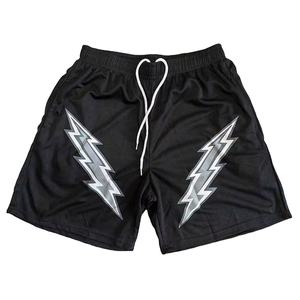 Pantalones cortos de gimnasio de algodón de mezclilla de gran tamaño para hombres y mujeres, pantalones cortos de natación bordados con patrón sólido informal de talla XS - Product Image 1