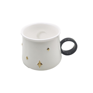 White Ceramic <b>Espresso</b> Mug 3D Moon Star Coffee <b>Cup</b> Contrast Handle Gift Drinkware - Product Image 2