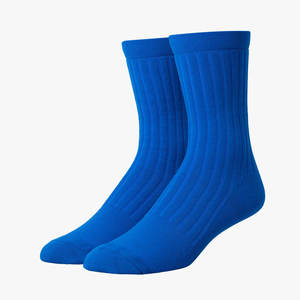 ถุงเท้าข้อสั้นผู้ชาย สีน้ำเงินล้วน แบบถัก สวมใส่ได้ทุกวัน - Product Image 1