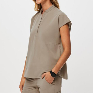 Tenues d'infirmière personnalisées à manches courtes pour femmes, extensibles, grandes tailles, à la mode, faible MOQ, ensembles d'uniformes médicaux - Product Image 2