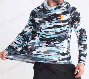 Wholesale Custom Performance Waterproof UPF 50 <b>UV</b> <b>Protection</b> Quick Dry Breathable <b>Hoodie</b> Fishing Shirts Polyester Heat-Transfer - Product Image 3
