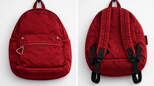 Mochila Roja Mini de Lona para Portátil, Ligera, con Cierre, para la Escuela y Viajes Diarios - Product Image 1