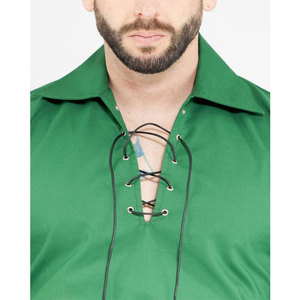 Camisa Escocesa Jacobita para Hombre, Manga Larga con Cordones, Traje de Kilt de las Tierras Altas, Disfraz de Pirata para Venta al Por Mayor - Product Image 4