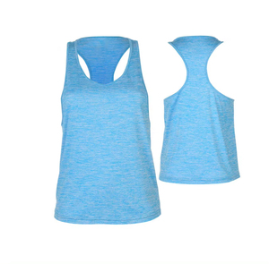Camiseta Deportiva de Secado Rápido para Mujer, Estilo Racerback, para Yoga, Gimnasio, Running, Sin Mangas, Color Azul Jaspeado, Ropa Deportiva Activa, Chaleco de Entrenamiento - Product Image 3